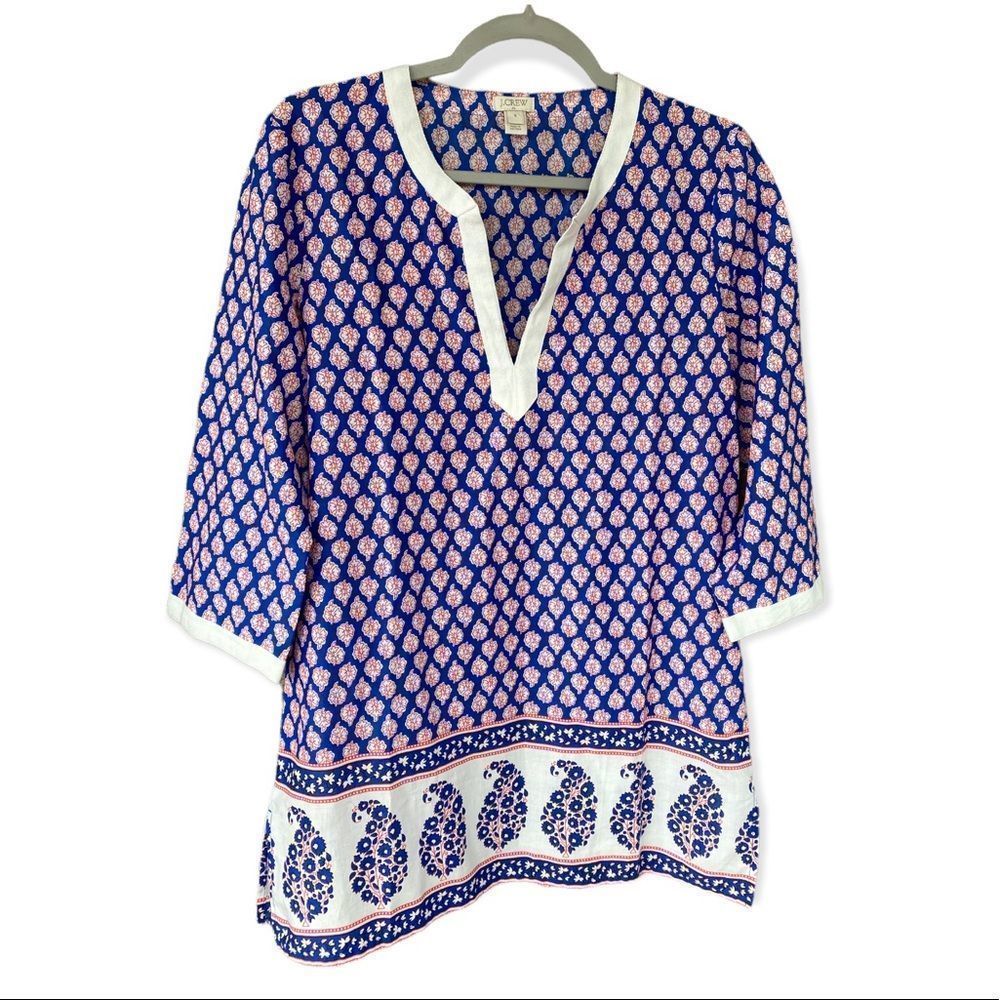 J Crew Factory Printed Poplin Tunic